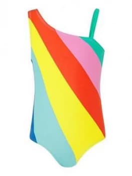 Accessorize Girls Rainbow Stripe Swimsuit - Multi