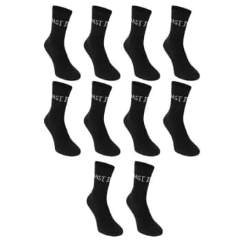 Everlast 10 Pack Crew Socks Mens - Black