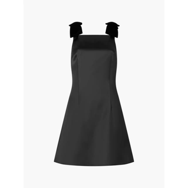French Connection Carey Square Neck Shoulder Bow Mini Dress