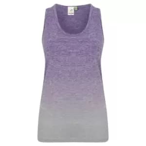 Tombo Womens/Ladies Seamless Fade Out Sleeveless Vest (XXS/XS) (Purple/Light Grey Marl)