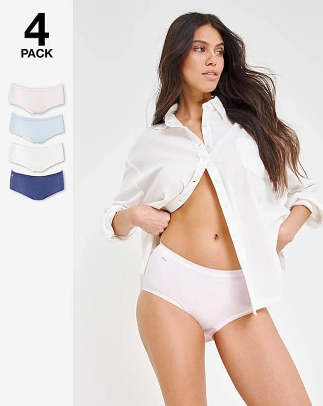 Sloggi Sloggi 4Pk Basic Midi Knicker Blue Multi Blue Multi-Coloured - sloggi - Size: 20 Blue Multi-Coloured Female 20 HW59206