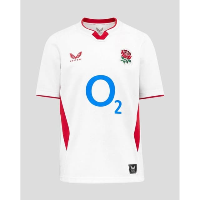 Castore England Home Shirt 2025 Juniors White/Red unisex 9-10 (M)