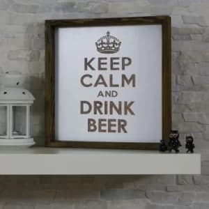 KZM014 Brown White Decorative Framed MDF Painting