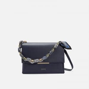 Ted Baker Womens Evangli Scarf Chain Bar Detail Shoulder Bag - Navy