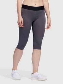 adidas Tech-Fit Capri Tights - , Dark Grey Heather Size M Women