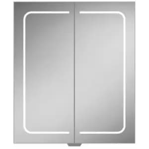 Vapor 80 Aluminium LED Double Door Bathroom Cabinet 700mm H x 800mm W x 140mm D - HIB