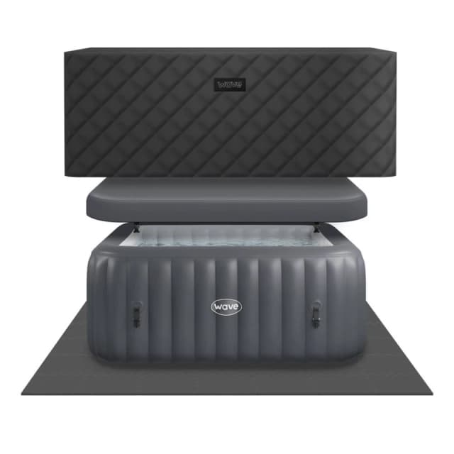 Wave Spas Wave Pacific Energy-Efficient Hot Tub Bundle 6 Person in Dark Grey Dark Grey Unisex 6 Person