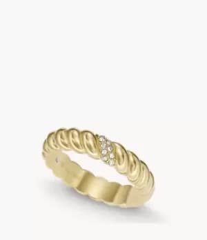Fossil Women Vintage Twist Gold-Tone Stainless Steel Band Ring