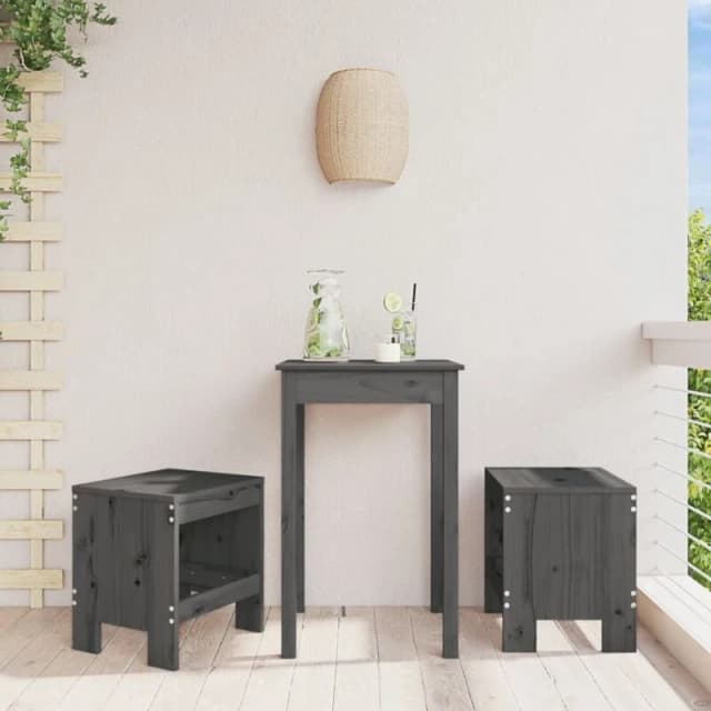 vidaXL Garden Stools 2 pcs Grey 40x36x45cm Solid Wood Pine, Grey 825340