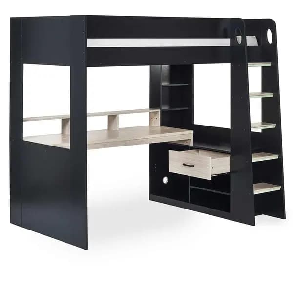 Julian Bowen Blaze Gaming Bunk Bed - Black and Pale Wood BLA002