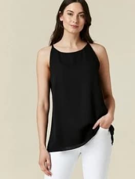 Wallis High Neck Cami Top - Black, Size 10, Women