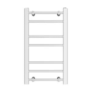 VURTU5 Luxury Ladder Style Heated Towel Rail Radiator with 7 Horizontal Round Tubes 700mm x 400mm - White