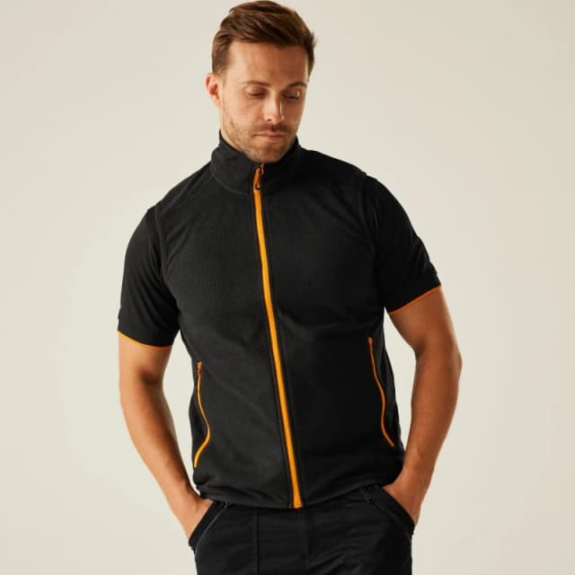 Regatta Mens Navigate Fleece Bodywarmer Black Orange Po male S
