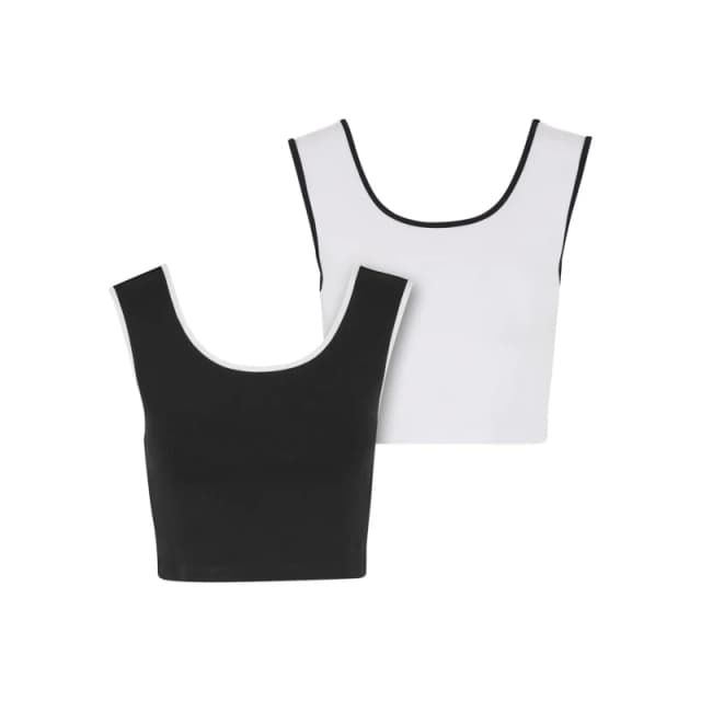 Urban Classics Womens cropped tank top Urban Classics Contrast Noir Female XS