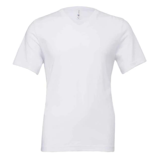 Bella + Canvas Mens Jersey V Neck T-Shirt in White Size: Medium White Male M