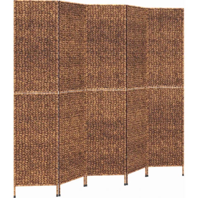 Vidaxl Room Divider 5-panel Brown 205X180 Cm Water Hyacinth, Brown 355198