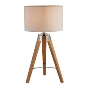 Wooden Tripod Table Lamp