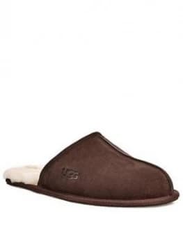 UGG Ugg Scuff Suede Sheepskin Lined Slippers, Espresso, Size 10, Men