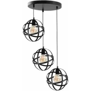 Keter Pola Cluster Pendant Ceiling Light Black, 35cm, 3x E27