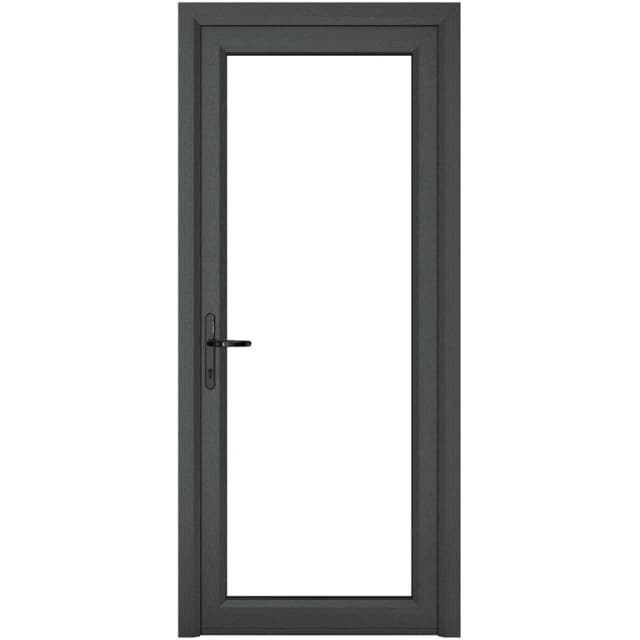 Crystal Triple Glazed Single Door Full Glass Grey/White Rh 840 X 2090Mm Clear, Grey 3RRHGW84209CLTG