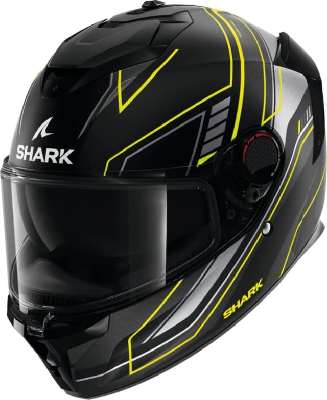 Shark Spartan GT Pro Toryan Helmet, black-grey-yellow, Size S for Men
