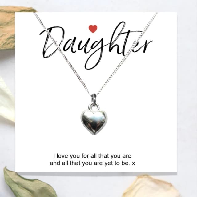 Aye Do Daughter Gift Card with Heart Necklace 614-CDSS-NK - Silver Silver 16 - 18
