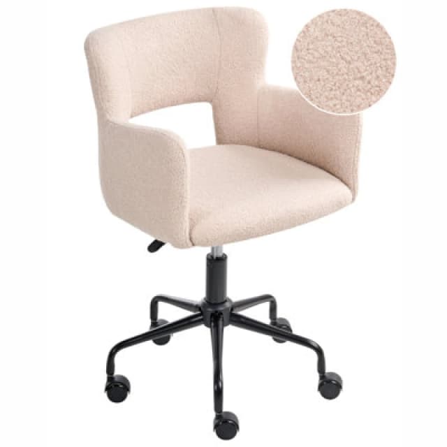 Beliani Desk Chair Sanilac Ii Boucle Beige