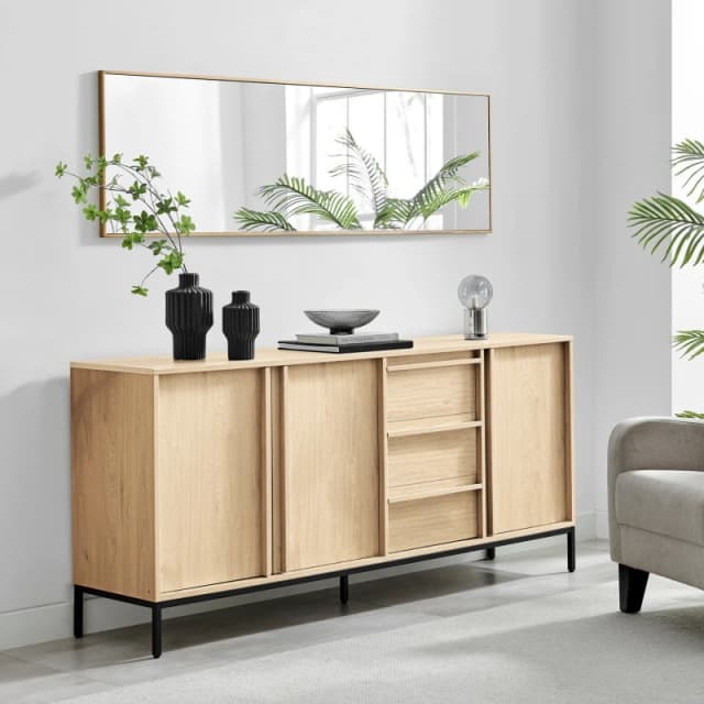 FurnitureboxUK FurnitureboxUK Svit Wooden Storage Sideboard in Light Oak Light Oak One Size Unisex 5060661188092
