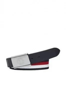 Tommy Hilfiger Urban Plaque 3.5 Belt - Navy White Red, Navy/White/Red, Size 80 Cms, Men
