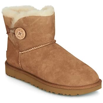 UGG MINI BAILEY BUTTON II womens Mid Boots in Brown,4,5,3.5,7.5,8.5