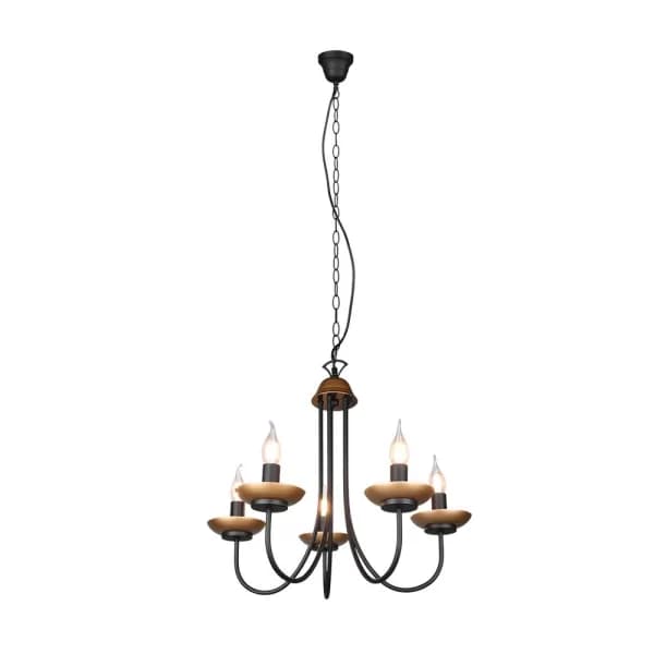 Livia Modern 5 Light Multi Arm Pendant Ceiling Light Black Matt