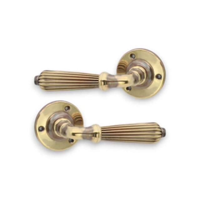 Spira Brass Regency Lever Door Handle Aged Brass