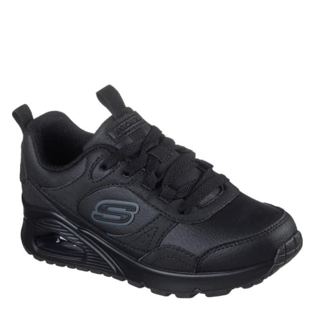 Skechers Kids Monochromatic Lace Up Court Trainers Black male C11 (28.5)