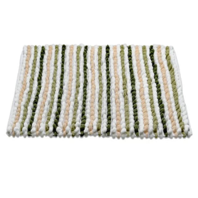 Allure Bath Fashions Striped Chunky Bobble Bath Mat - Green