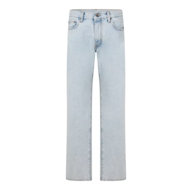 Off White Mens Diagonal Cotton Slim Fit Jeans Light Blue male 31W R