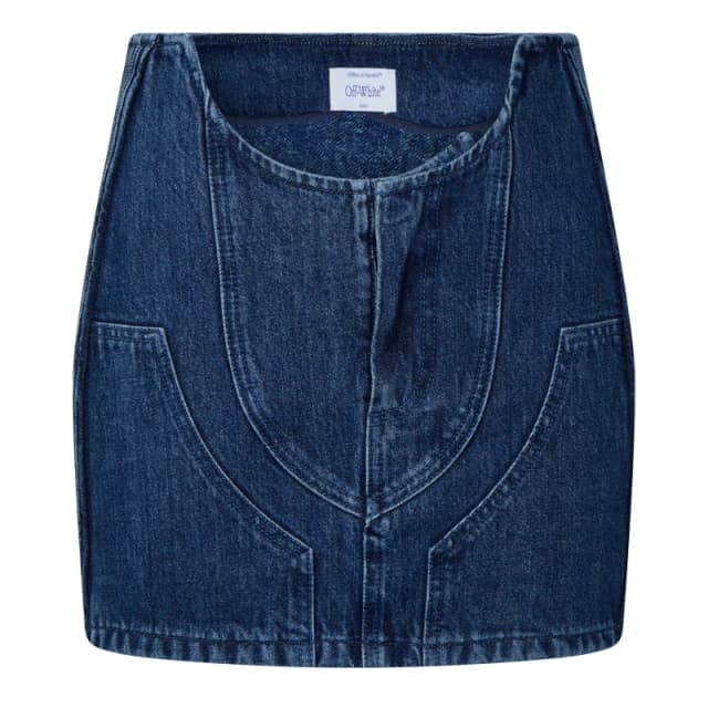 Off White Womens A-Line Denim Skirt Blue female 4 (3XS)
