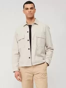 Calvin Klein Cotton Nylon Overshirt, Beige, Size L, Men