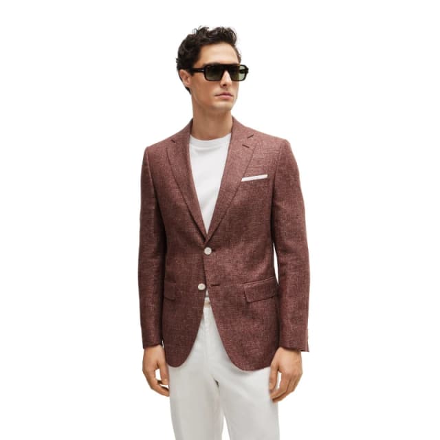 Boss Mens H Hutson Formal Jacket Open Brown male 36 (46)