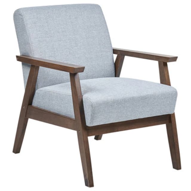 Beliani Fabric Armchair Light Grey Asnes