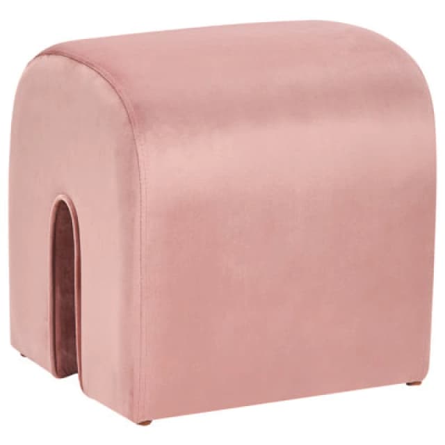 Beliani Retro Pouffe Modoc Velvet Pink