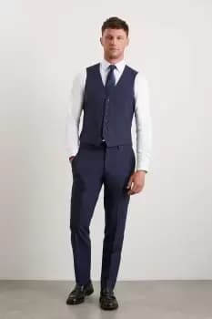 Mens Slim Fit Navy Marl Waistcoat