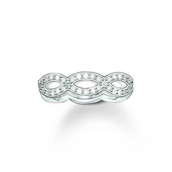 Ladies Thomas Sabo Sterling Silver Size P.5 Glam & Soul White Love Knot Ring