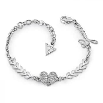 Guess Silver Plated Rhodium Multi Arrow & Heart Bracelet