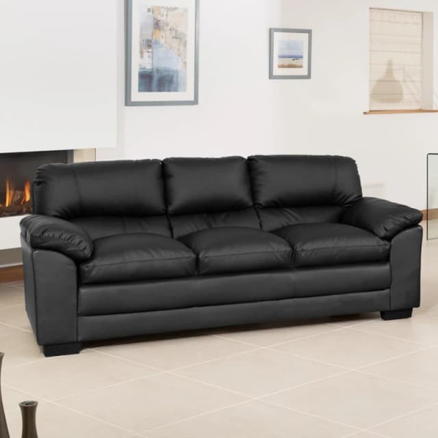 Artemis Home Genoa 3 Seat Sofa in Black Unisex