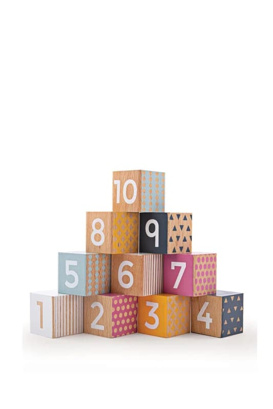 Bigjigs Toys Wooden Number Blocks Toy Natural unisex