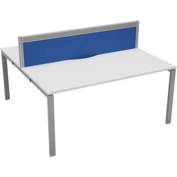 2 Person Double Bench Desk 1200X780MM Each - Silver/White