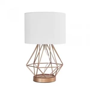 Melrose Copper Touch Table Lamp with White Shade