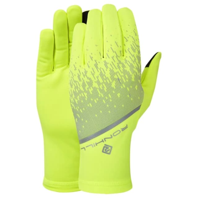 Ronhill Mens Reflective Logo Glove in Yellow Size: Small Yellow Male S