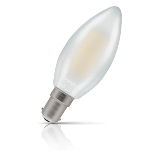 Crompton LED Candle Light Bulb B15 4.2W (40W Eqv) Dim Filament Warm White 2700K Small Bayonet Pearl