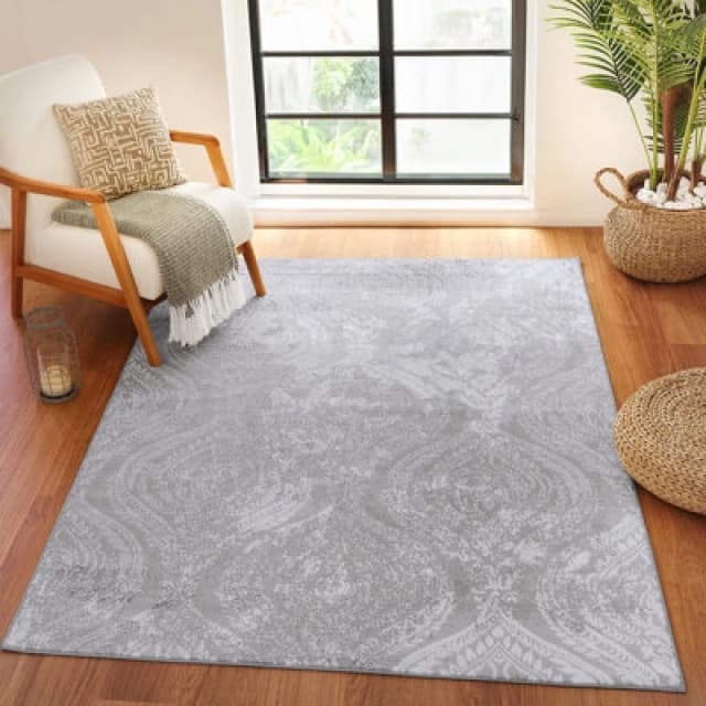 Livabliss Vintage Oriental Boho Beige/white Ingrid Area Rug 120 X 170 Cm - Easy Care, Non Shedding, Ideal For Living Room & Bedroom